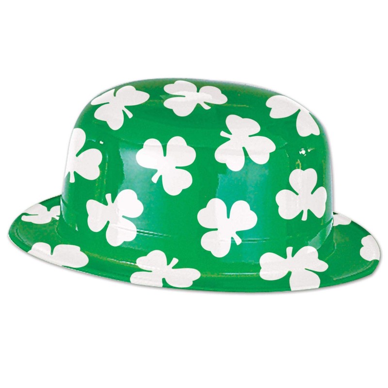 Plastic Shamrock Derby Hats 12 Piece