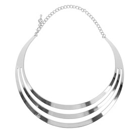 14K Gold Silver Fashion High Polished Statement Metal Disc Collar Necklace Punk Exaggerated Big Large Heart Love Choker Vintage Torque for Women Personality Jewelry-G