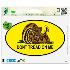 Don't Tread On Me Flag Oval Vinyl Car Bumper Window Sticker 3" x 2"