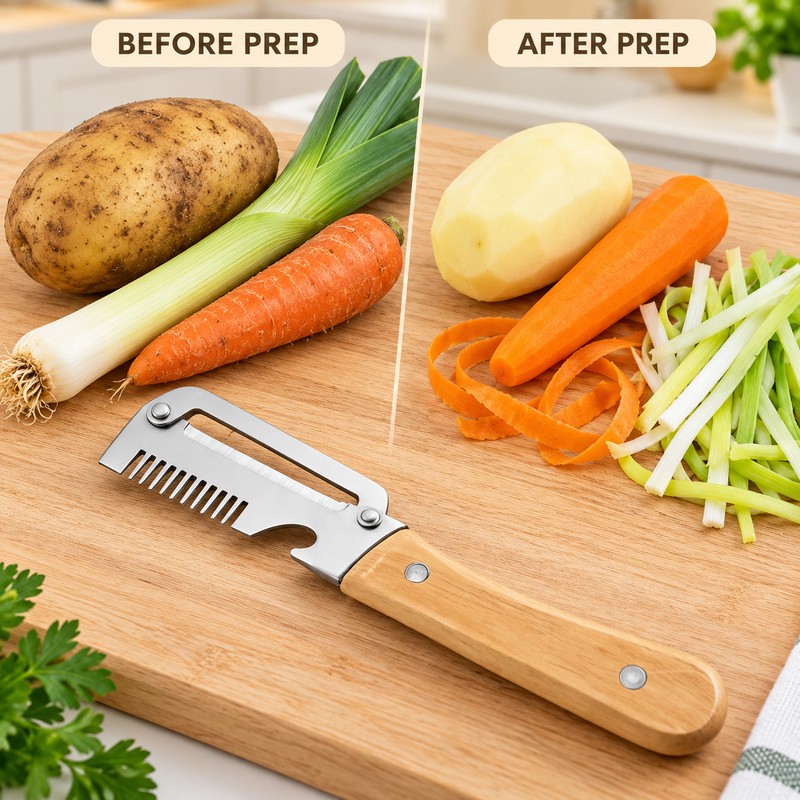 2026 New Paring Knife Ergonomic Wood Handle Knife Stainless Steel