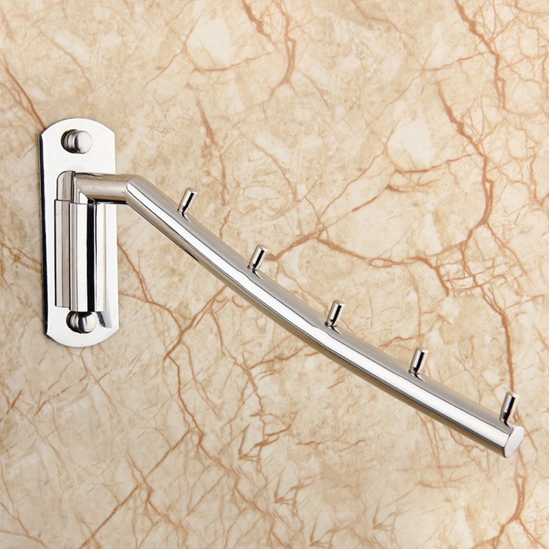 TEERFU 2 Pack Wall Mounted Stainless Steel Coat Rack Hooks，5