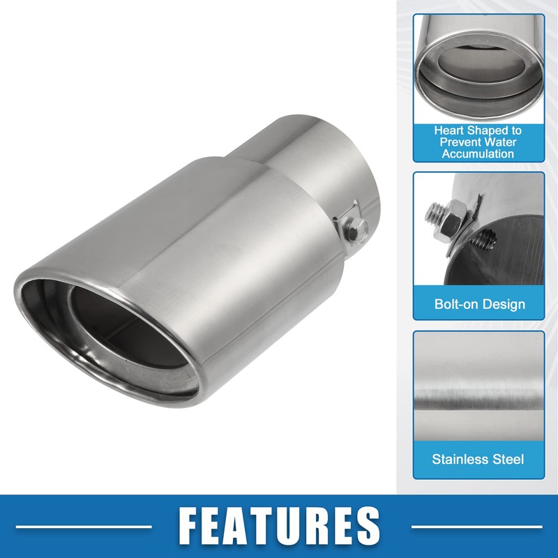 X AUTOHAUX Car Exhaust Tip Pipe 1.5" - 2.25" Exhaust