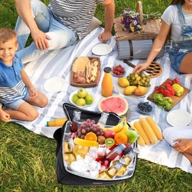 Travel Cooler Bag - Thermal Waterproof Insulated Reusable Grocery Delivery Bag - Picnic Package Carrier, Leakproof Cooler Tote for Men and Women