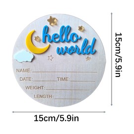 Wooden Newborn Sign,5.9 Inch Wooden Sign Baby Welcome Sign Birth Baby Name Plaques,Cute Birth Announcement Board,for Girl Boy Baby Shower Hospital Nursery Photo Prop