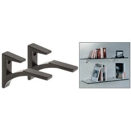 CRL Black - Aluminum Glass Shelf Bracket for 5/8" to 3/4" Glass - Package