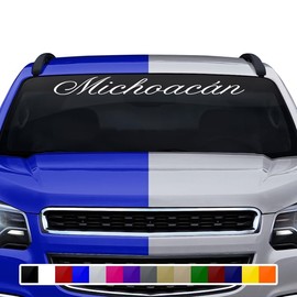 Sticky Creations Michoacan MX Mexico Decal Sticker Windshield Window Vinyl Graphic Banner Rear Back Car Truck SUV Vehicle Estado Calcomanía Troca Carro 36"x4.25"+ (Font-Altogscr)
