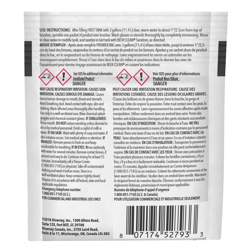 BEER CLEAN 990221 Glass Cleaner for Manual Brushing, Restaurant Barware