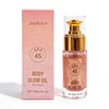 Bronzer Highlighter Oil SPF45, Bronzer Shimmer Body Oil with Glitter