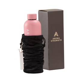Arena Strength Sports Water Bottle - Pink Stainless Steel Water Bottle, Naturally Insulated and BPA Free Designed for Workouts Office Travel Gym Water Bottle | Wide Mouth Water Bottle 25 Oz