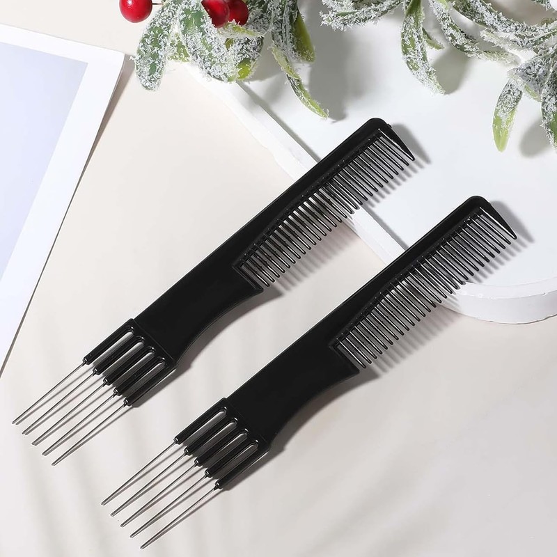 2 Pcs Pick Combs for Women,Double-Head Teasing Comb with Metal