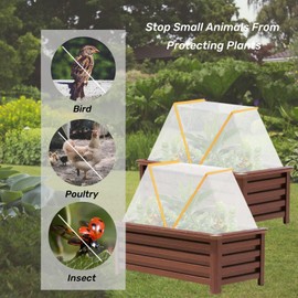 NIUBNKJ Foldable Garden Bed Cover 2PCS,Installation-Free Greenhouse Cover for Raised Garden Bed Plant Protector Net Cage Guard for Protecting Vegetables Rows (32×13×14in)