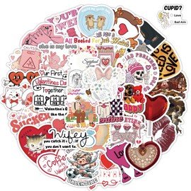 50Pcs Love Graffiti Sticker, Aesthetic Stickers for Water Bottle, Laptop, Scrapbook, Journaling, Waterproof Vinyl Stickers for Adults Teens