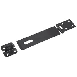 Keypak Heavy Duty Security Hasp and Staple Lock Set, Door Gate Hardware with Installation Kit (Black, (L)150mm)