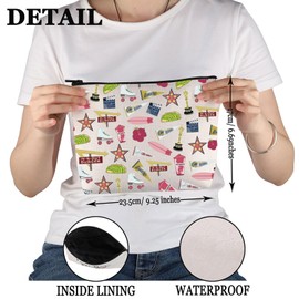 PWHAOO Los Angeles Lover Gift Welcome to Los Angeles Design Makeup Bag Los Angeles Vacation Cosmetic Bag Los Angeles Souvenir Travel Bag (Welcome to Los Angeles Design M C)