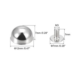 sourcing map 12x7mm Screw Back Rivets Hollow Round Head Leather Studs Spike Silver Tone 20 Sets