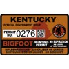 Kentucky KY Bigfoot Hunting Permit 2.4" x 4" Sticker