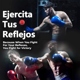 MITEGELO Pelota de Lucha de Boxeo, Cabeza de Boxeo Pelota con Dos Pesos Diferentes de Pelotas de Boxeo y Guantes de Boxeo para Entrenamiento de Velocidad de Concentración y Entrenamiento Aeróbico.