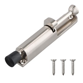 vesaneae Kickdown Door Stop, Heavy Duty Zinc Alloy Easy Step Door Stopper, Adjustable 0-4.3cm Spring Loaded Telescopic Door Stopper for Home Outdoor and Commercial