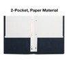 Staples Smooth 2-Pocket Paper Folder with Fasteners, Navy, 25/Box (50780/27547-CC)