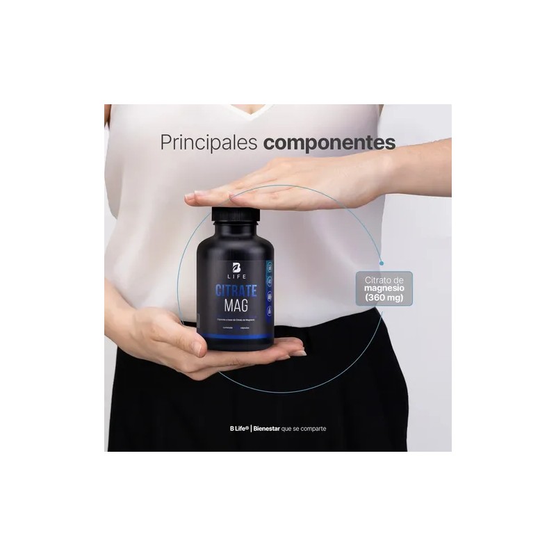Citrato De Magnesio De 120 Cápsulas Magnesium Citrate B Life