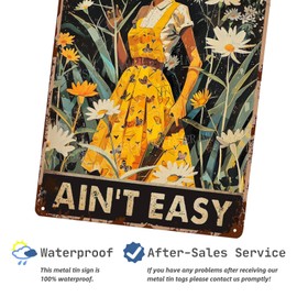 Metal Signs hoeing ain't easy Sign Vintage Signs Retro Aluminum Tin Sign for Kitchen Office Home Bar Cafe Decor 8x12 Inch