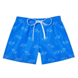 Racqua - Traje de baño para niños de secado rápido (talla 2T-14/16), Tiburón/Azul1, 2