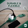 15 Feet Green Extension Cord for Christmas Tree, 3 Outlet,