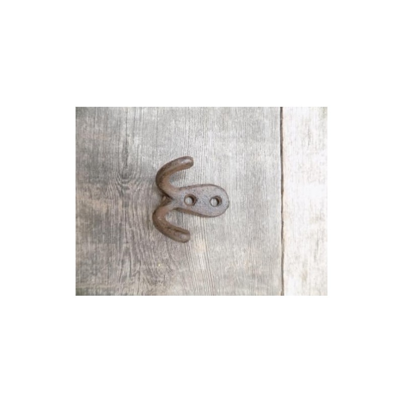 Vintage 50 Rustic Double Coat Hooks Cast Iron Wall Mount