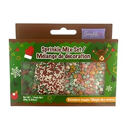 3 Pack Christmas Sprinkle Mix Set (Sprinkle Mix Set- Red, Green, White and Gold Reindeer Magic)