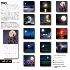 2025 Wall Calendar,Calendar 2025, November 2024 - December 2025, Wall Calendar Moon, 12" x 24" Opened,Full Page Months Thick & Sturdy Paper for Gift Perfect Calendar Organizing & Planning