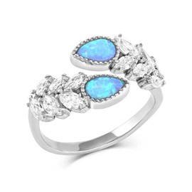 Montana Silversmiths Western Lifestyle Inspired OSFM Wrap Ring (Mystic Falls Opal Crystal), Clear,Silver