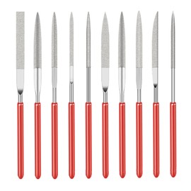 10 Pcs Diamond Needle File Set,Mini Modelling Diamond Files,Mini Needle Jewelry File Set,Diamond Precision Needle File Metal Set,Mini Diamond Needle File Set for Jewelers Wood Carving Craft(2 x 100mm)