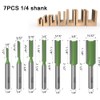 TXHF 7 Pieces 6 mm Shank Straight Milling Cutter Set