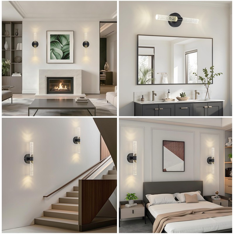 Febeleven 15.35in Wall Sconces Set of Two Rechargeable Battery Wall