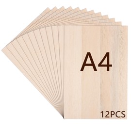LDXDRU Pack of 12 Craft Wood Panels A4 Plywood Board 3 mm Plywood Panels Balsa Wood Shavings Wooden Panels for Crafts for Crafts, Model Building, Laser Projects, Painting Art, 300 x 210 mm
