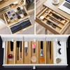 Large Bamboo Kitchen Utensil Drawer Organizer Expandable Flatware Silverware Tray