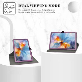 LiuShan Rotating Case for Blackview Tab 16 Pro, 360° Rotating Stand Function Case for Blackview Tab 16 Pro/CHUWI HiPad 11 Tablet 11 Inch Android Tablets, Purple