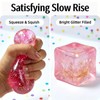3Pcs Glitter Squishy Cube,Slow Rise Stress Cubes,Sugar Squeeze Toys