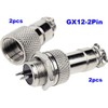 RUNCCI-YUN 2 Sets GX12 2Pin Aviation Plug, Circular Metal Aviation
