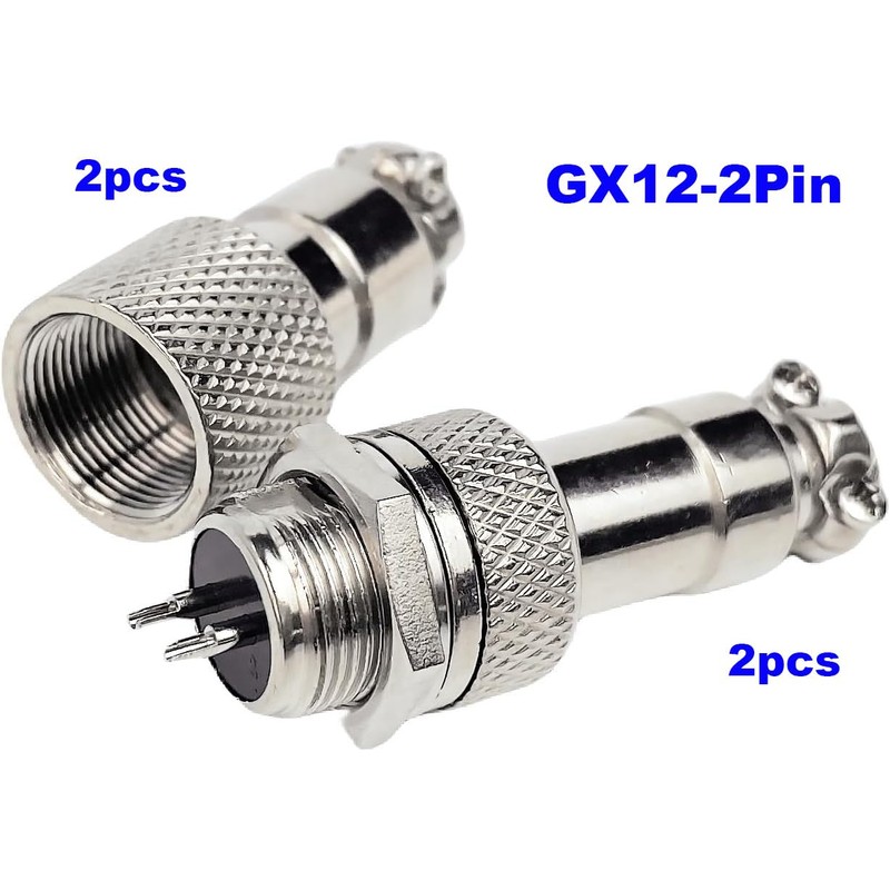RUNCCI-YUN 2 Sets GX12 2Pin Aviation Plug, Circular Metal Aviation