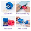 Pencil Sharpener with Container, Pack of 2, Double Hole Sharpener