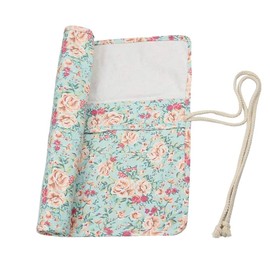 Artist Brush Bag, 20 Compartments, Roll Up Canvas Brush Bag, Pencil Case, Storage Bag, Pen Roll for Drawing Pen, Watercolour Oil Brush Bag, 15 Inches, Without Brush (Flower)