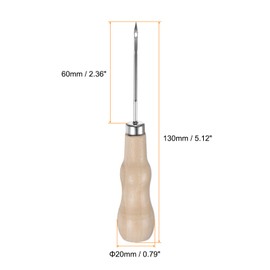 HARFINGTON 3pcs Handwork Sewing Awl Reed Wood Hollow Awl Leather Punch Hole Tool with Wooden Handle Scratch for Broken Wire Make Mark Drilling Stitching Repair and DIY Handmade, Log Color