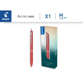 PILOT - Acro 1000 Premium Ballpoint Pen in Coral Pink in Gift Box - Ultra Soft Ink for Unparalleled Writing - Refillable Retractable Ballpoint Pen - Black Ink - Medium Tip