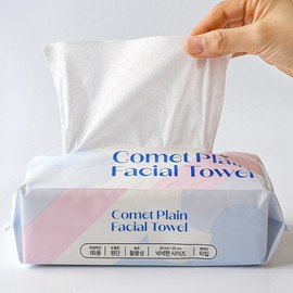 Comet Plain Disposable Face Towel Pouches, 100 Pack, 1 Piece / 코멧 플레인 일회용 페이스 타올 파우치, 100개입, 1개