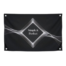 3x5 Feet Minimalism Polyester Flags with 4 Brass Grommets - Simple and Perfect Single Sided Banner for Wall Decoration - Black and White Classic Banner for Indoor or Outdoor - Flag with Quoted