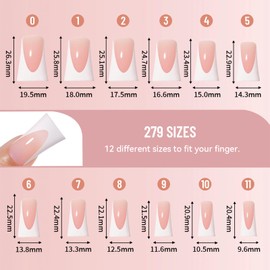 120PCS Short Duck Press On Nails,Reusable False Nail Soft Gel Fake Nail Short French Tip Press On Nails for Women and Girls.02