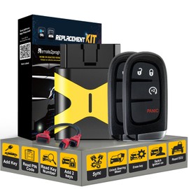 Remote2program Smart Car Key Remote Control,Self Programmable AMD 12+8 Cable Adapter Replacement for 2018-2020 Jeep Cherokee with FCC: GQ4-54T (4 BUTTON/4A CHIP)