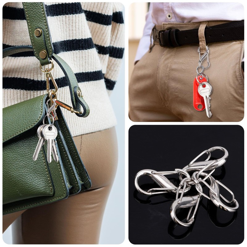 20pcs Double Opening Zipper Pull Replacement, Detachable Metal Snap Hook