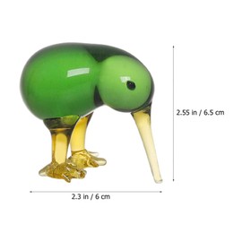 Garneck Bird of Prey Ornament Minimalist Home Decor Glass Hummingbird Office Desk Decorations Desk Topper Glass Animal Figurine White Ornament White Crystal Green Bird Statue Bird Figurine